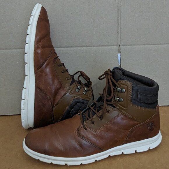 Timberland Rugged Defender ReBOTL Brown Leather Ankle Boots Size 10.5 Waterproof - Picture 4 of 15